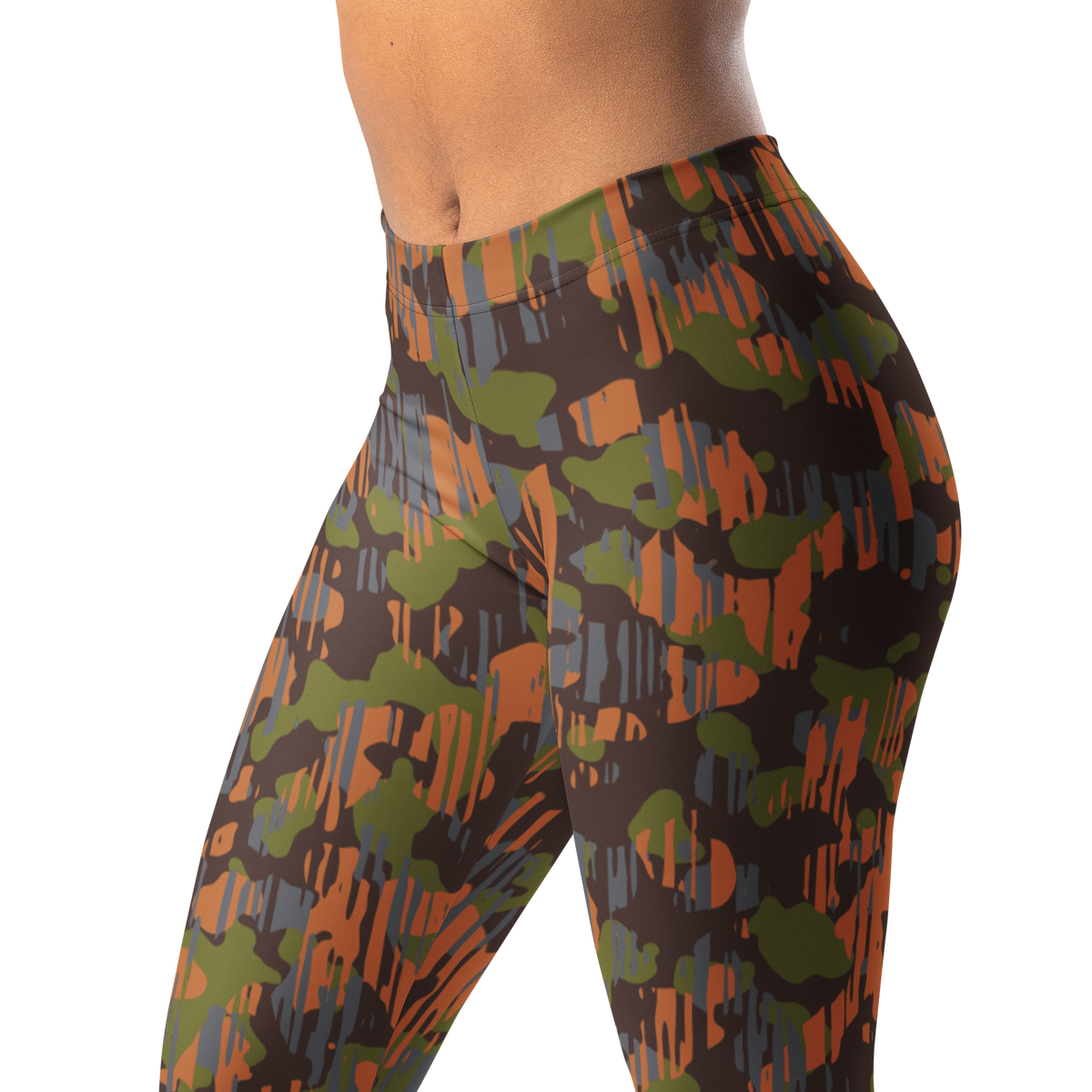 Savannah Fall 5 mid-rise comfort leggings, waistband and pattern detail.
