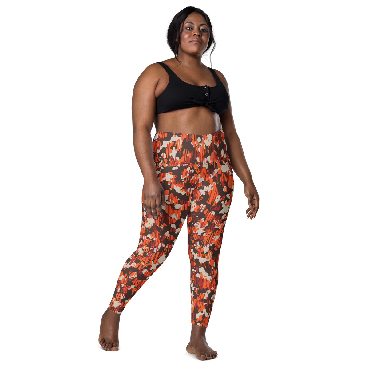 Savannah Fall 7 high-waisted pocket leggings, larger-model front view.