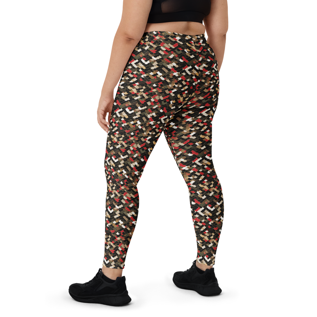 Scale Scarfhold 1 mid-rise comfort leggings, oversize-fit back view.