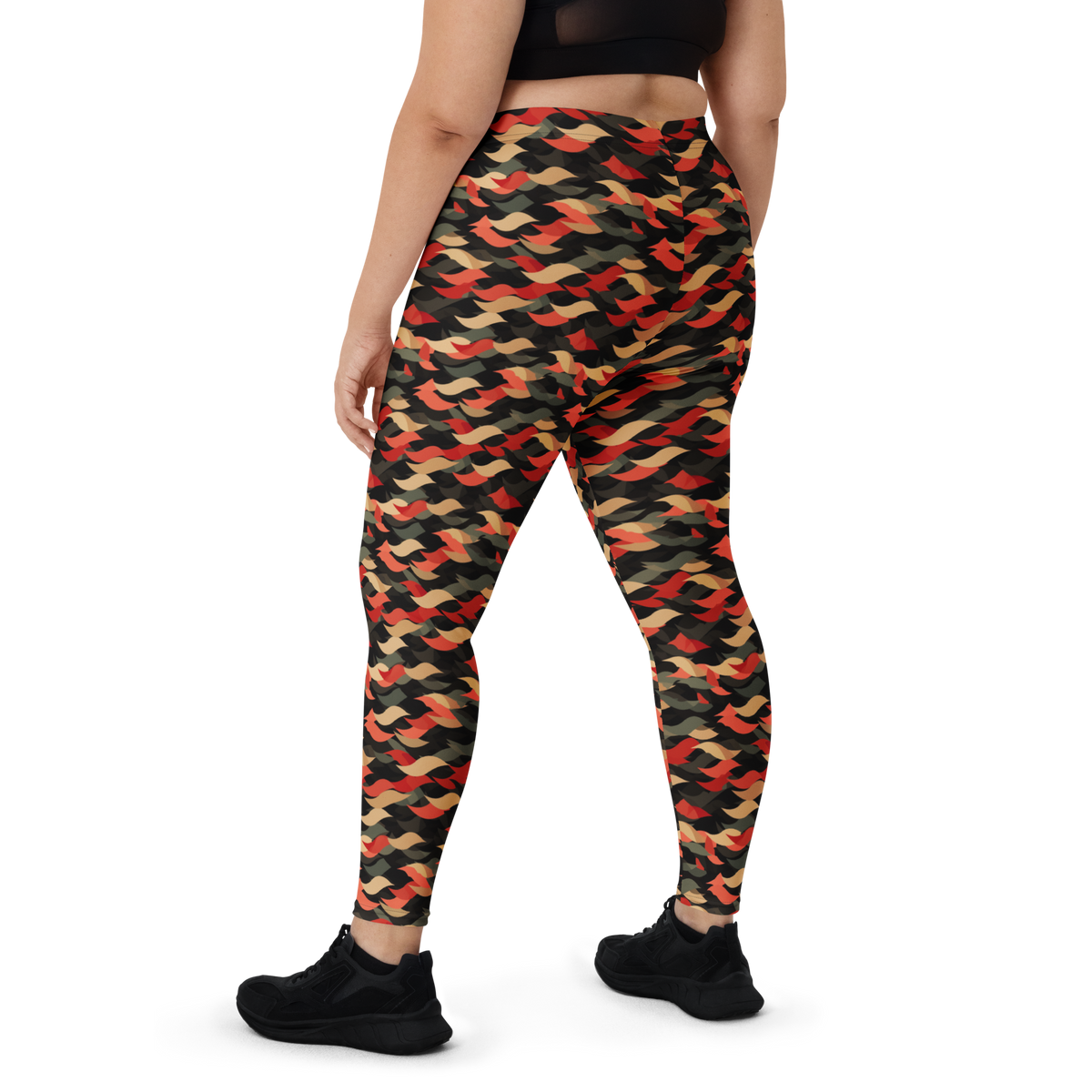 Scale Scarfhold 1 Large-Scale mid-rise comfort leggings, oversize-fit back view.