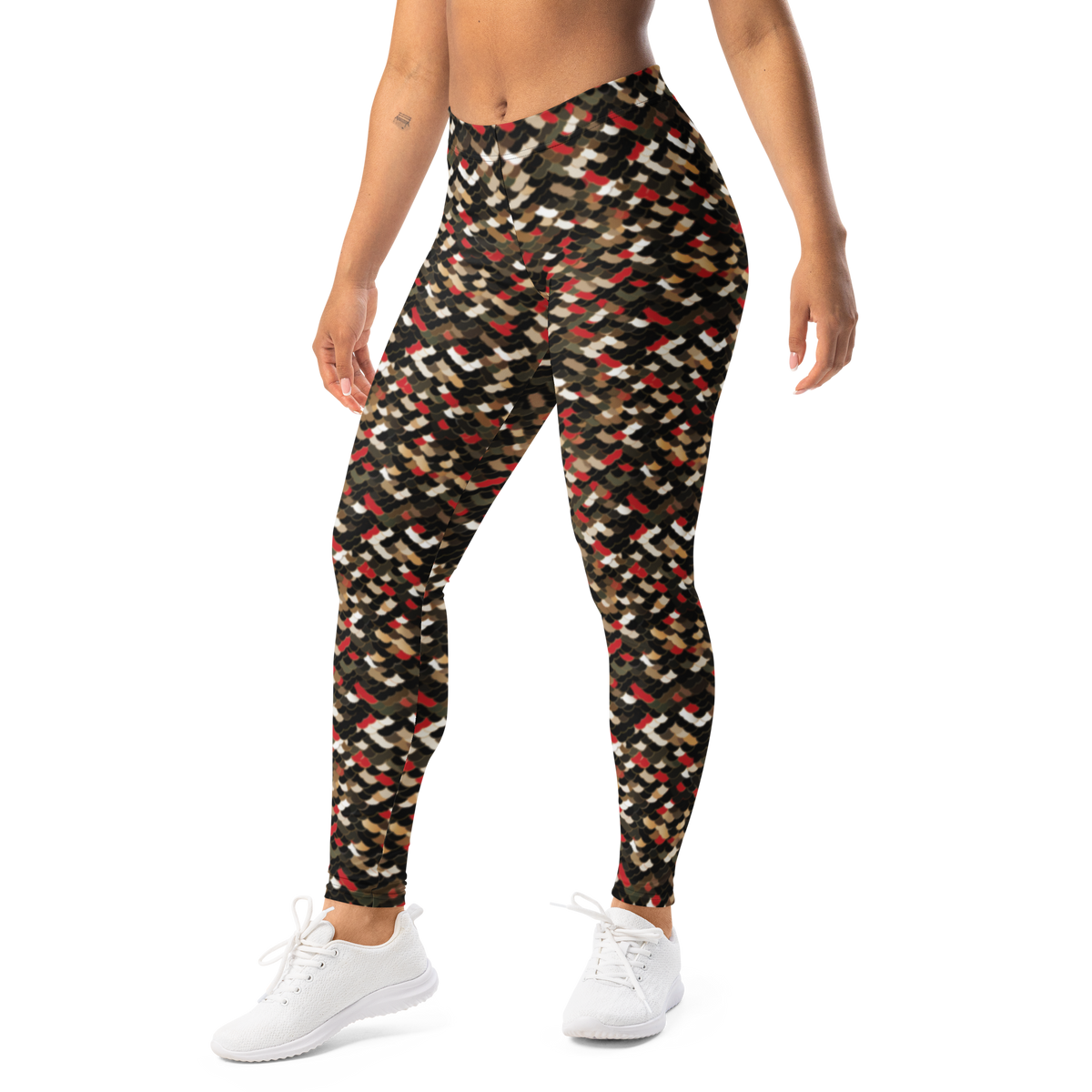Scale · Scarfhold Palette · 1 mid-rise everyday leggings, left-front view.