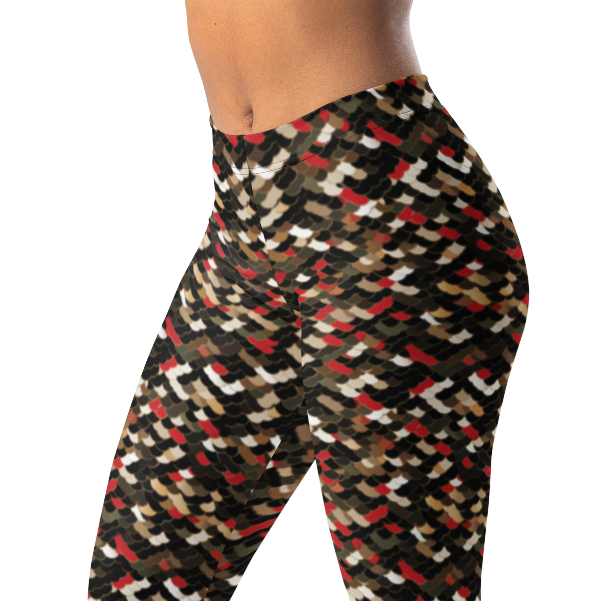 Scale · Scarfhold Palette · 1 mid-rise everyday leggings, waistband and pattern detail.