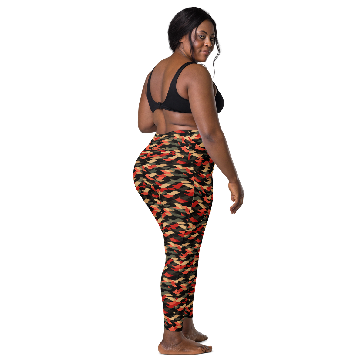 Scale Scarfhold Palette 2 high-waisted pocket leggings, larger-model back view.