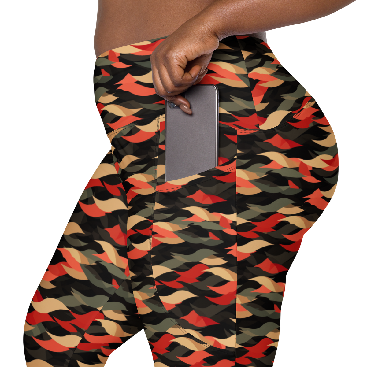 Scale Scarfhold Palette 2 high-waisted pocket leggings, rear pocket detail.