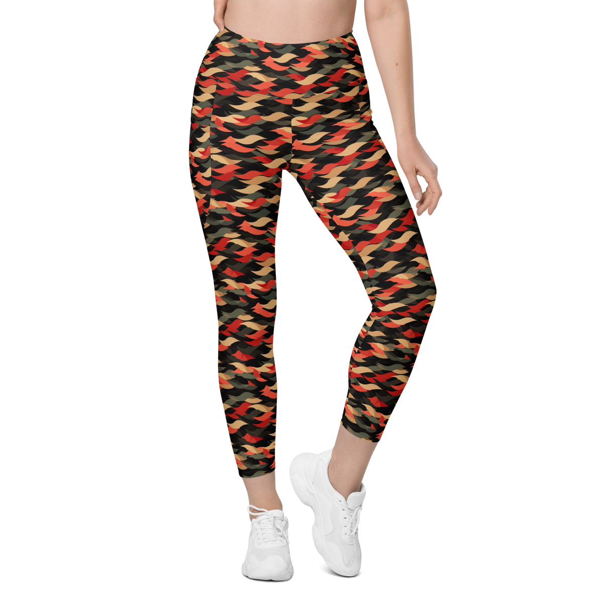 Scale · Scarfhold Palette · 2 high-waisted pocket leggings, front view.
