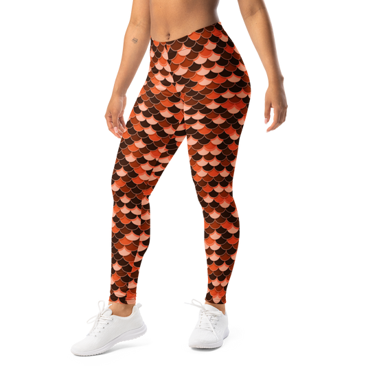Scallop — Microfield · Dragonfire mid-rise everyday leggings, left-front view.