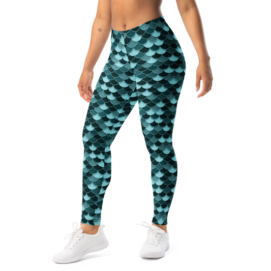Scallop — Microfield · Waterspout mid-rise everyday leggings, left-front view.