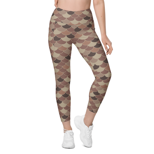 Scallop · Relaxed Elegance high-waisted pocket leggings, front view.