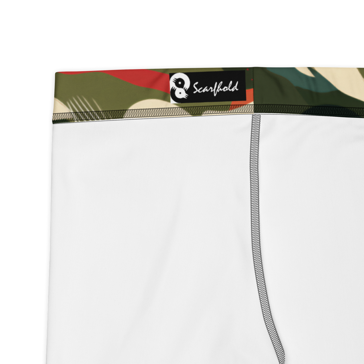 Spatta Botanical Voltage camouflage mid-rise comfort leggings, fabric and construction details.