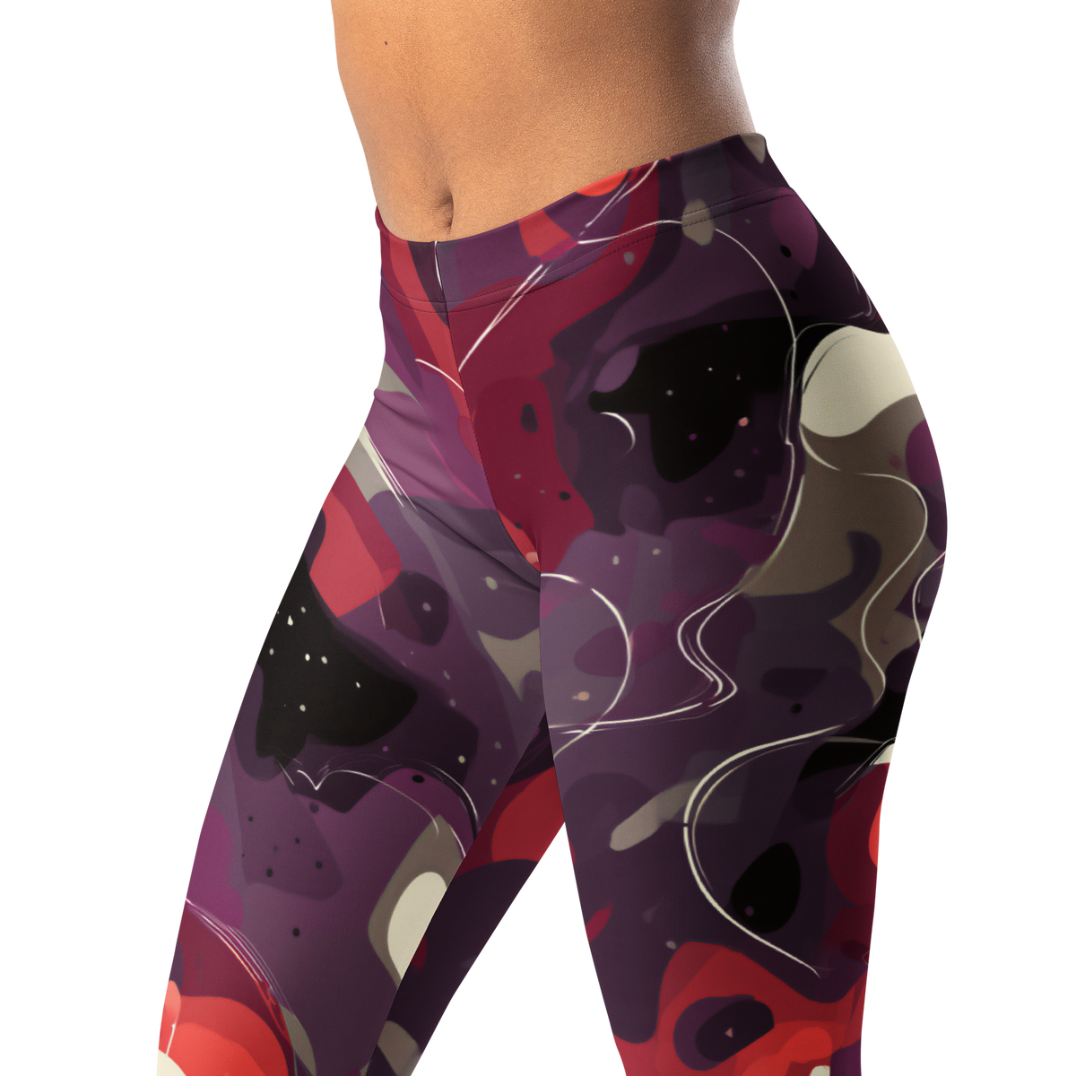 Spatta · Burnished Orchid mid-rise everyday leggings, waistband and pattern detail.