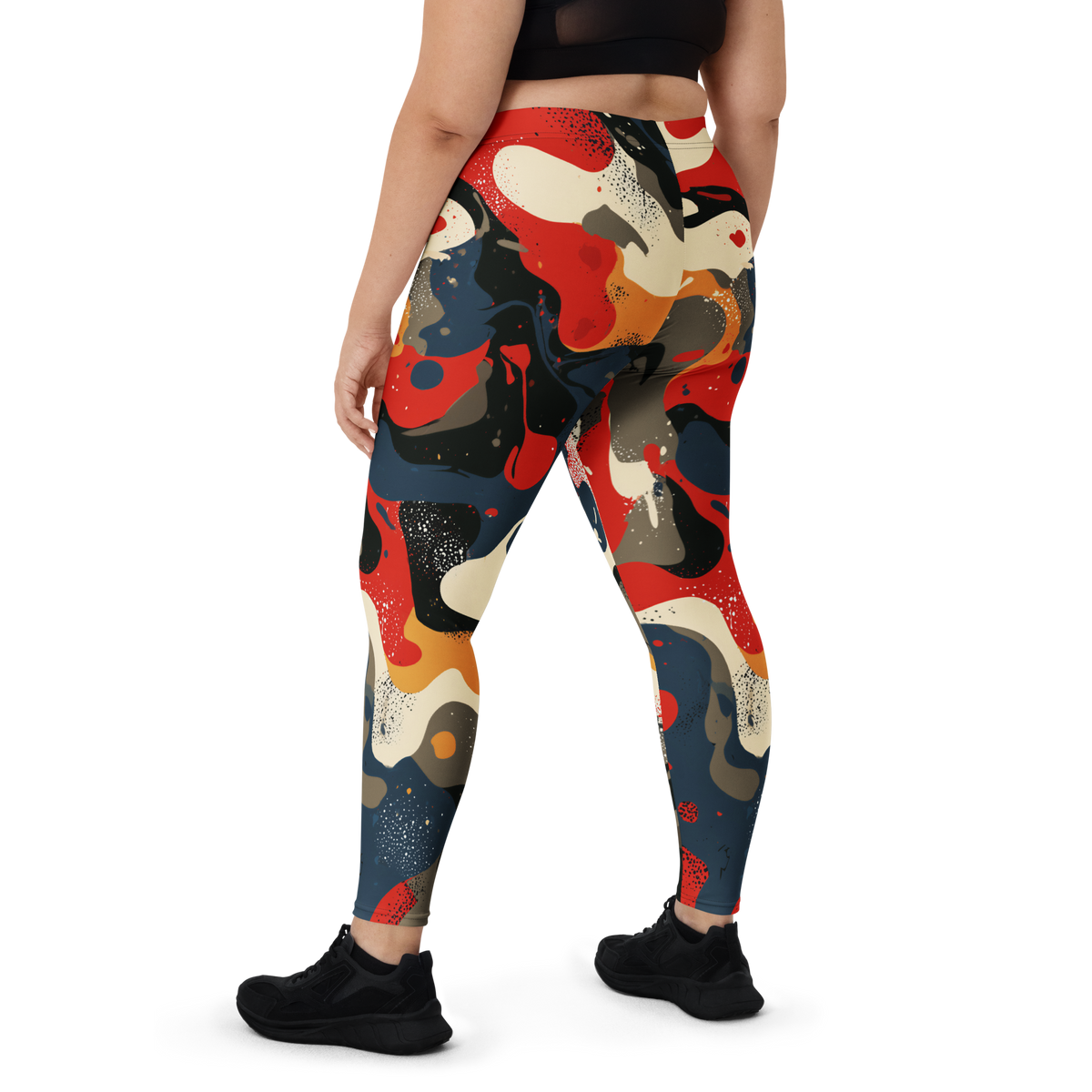 Spatta Primary Shift camouflage mid-rise comfort leggings, oversize-fit back view.