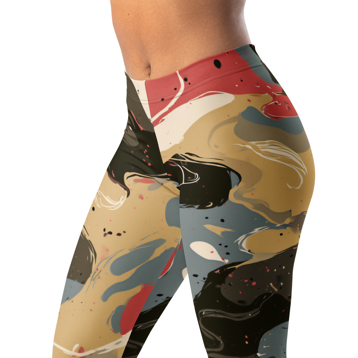 Spatta · Soft Current mid-rise everyday leggings, waistband and pattern detail.