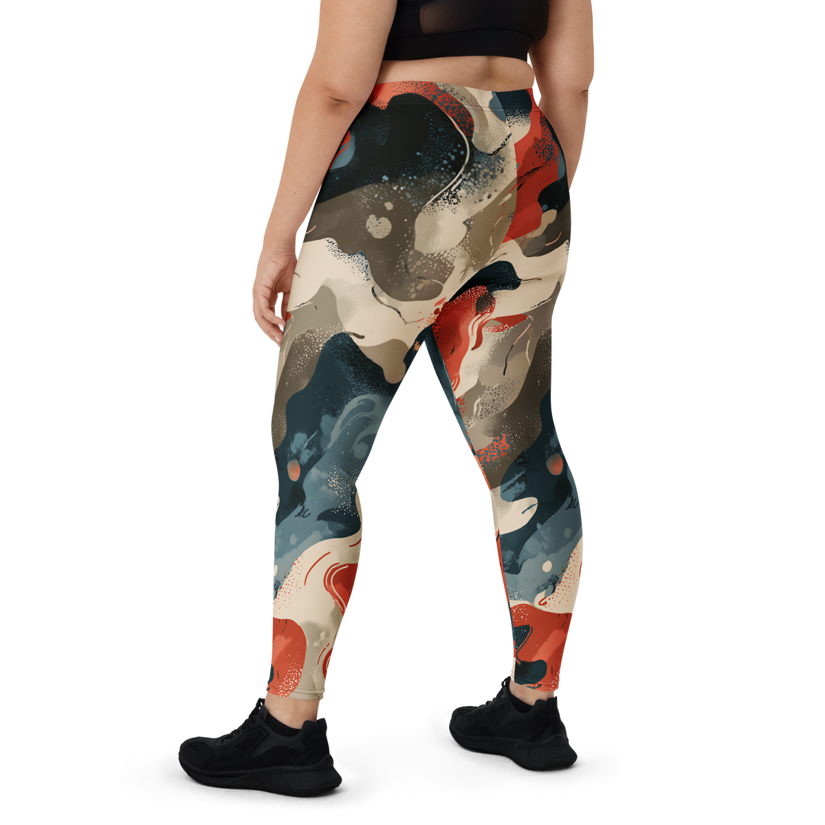 Spatta Tidal Signal camouflage mid-rise comfort leggings, oversize-fit back view.