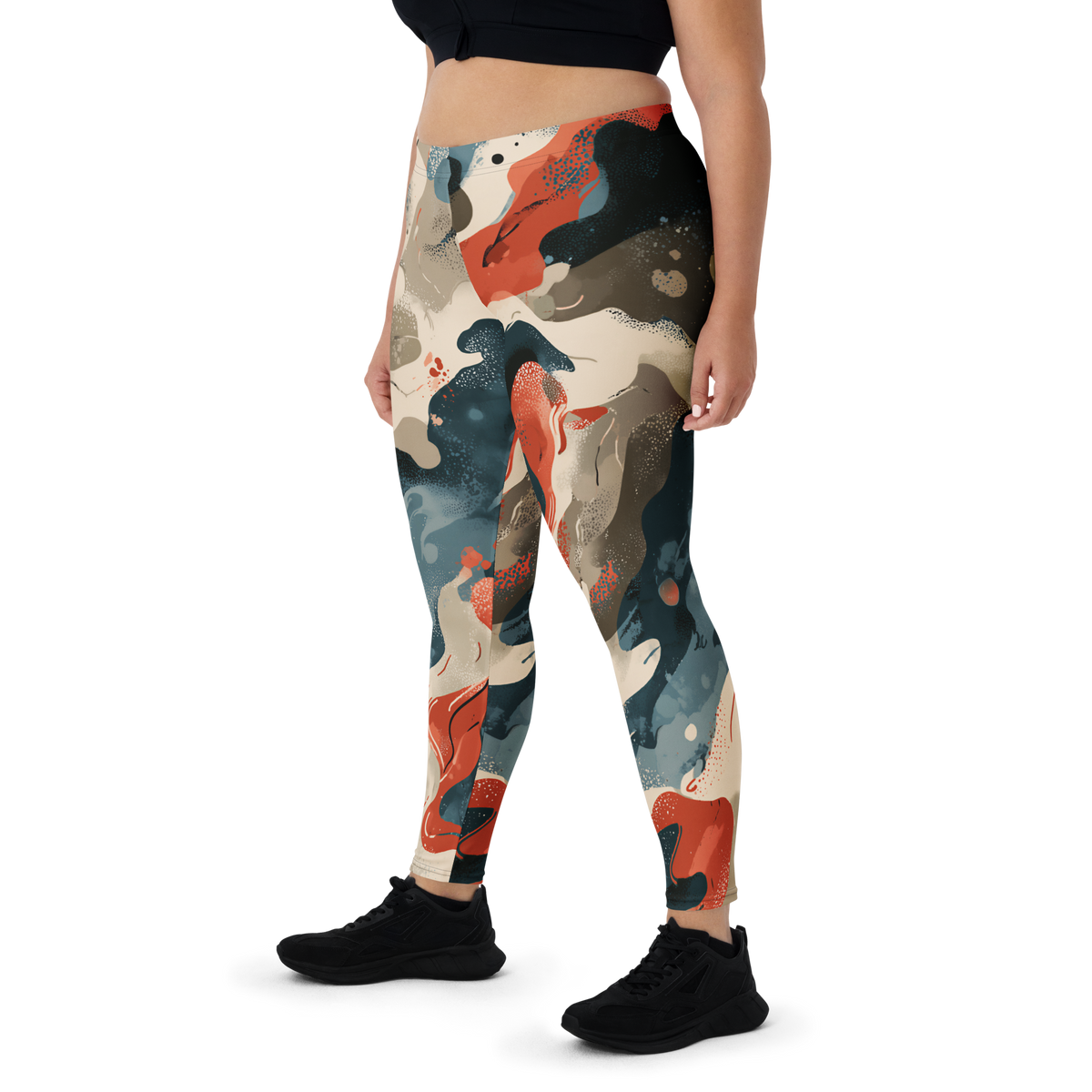 Spatta Tidal Signal camouflage mid-rise comfort leggings, oversize-fit front view.