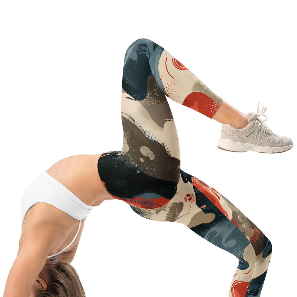 Spatta Tidal Signal camouflage mid-rise comfort leggings, right-side view.