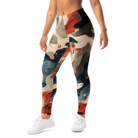 Spatta · Tidal Signal mid-rise everyday leggings, left-front view.