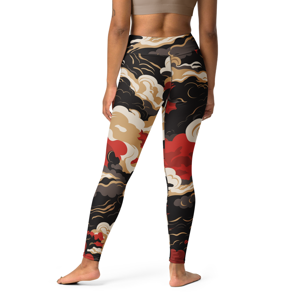 Tempest Scarfhold Palette high-waisted yoga leggings, back view.
