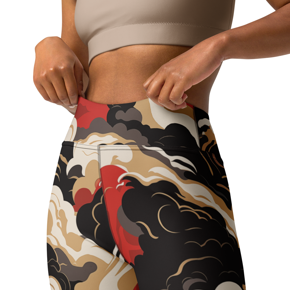 Tempest Scarfhold Palette high-waisted yoga leggings, waistband and construction detail.