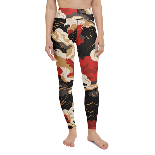 Tempest · Scarfhold Palette high-waisted yoga leggings, straight front view, barefoot.