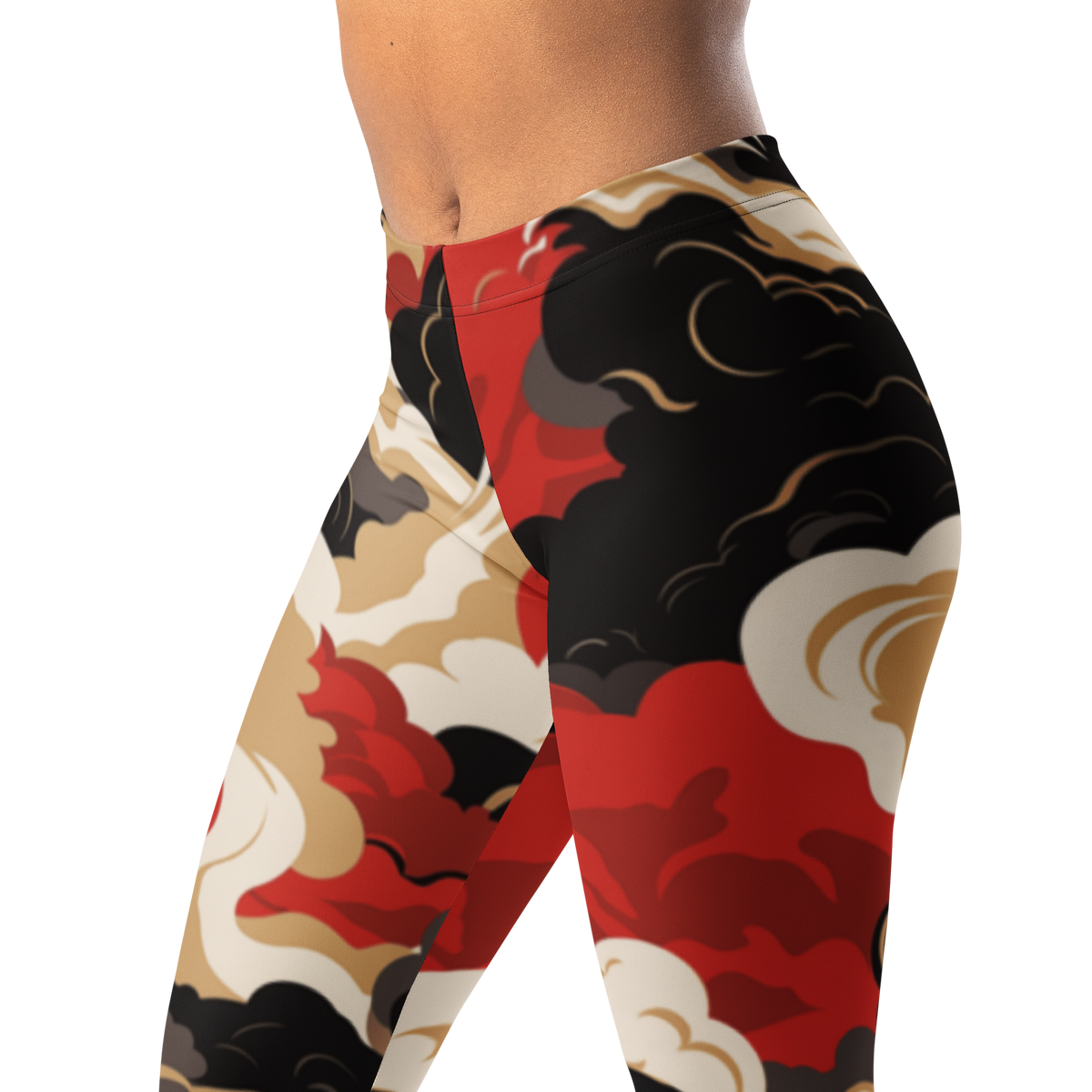 Tempest · Scarfhold Palette mid-rise everyday leggings, waistband and pattern detail.