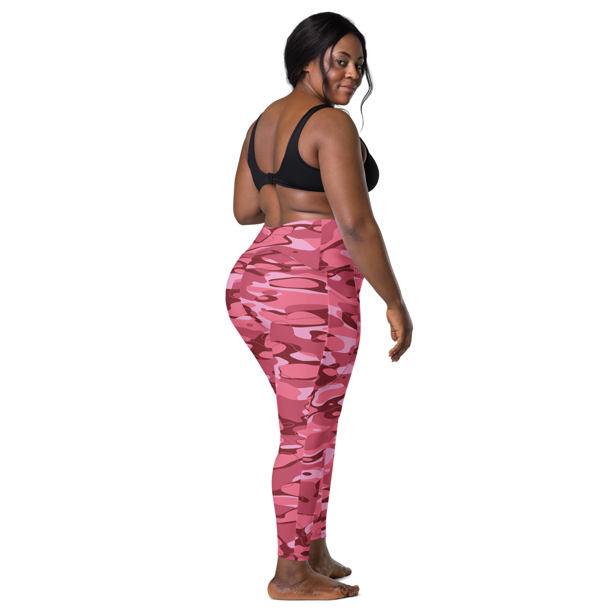 Tideway Deliciousness high-waisted pocket leggings, larger-model back view.