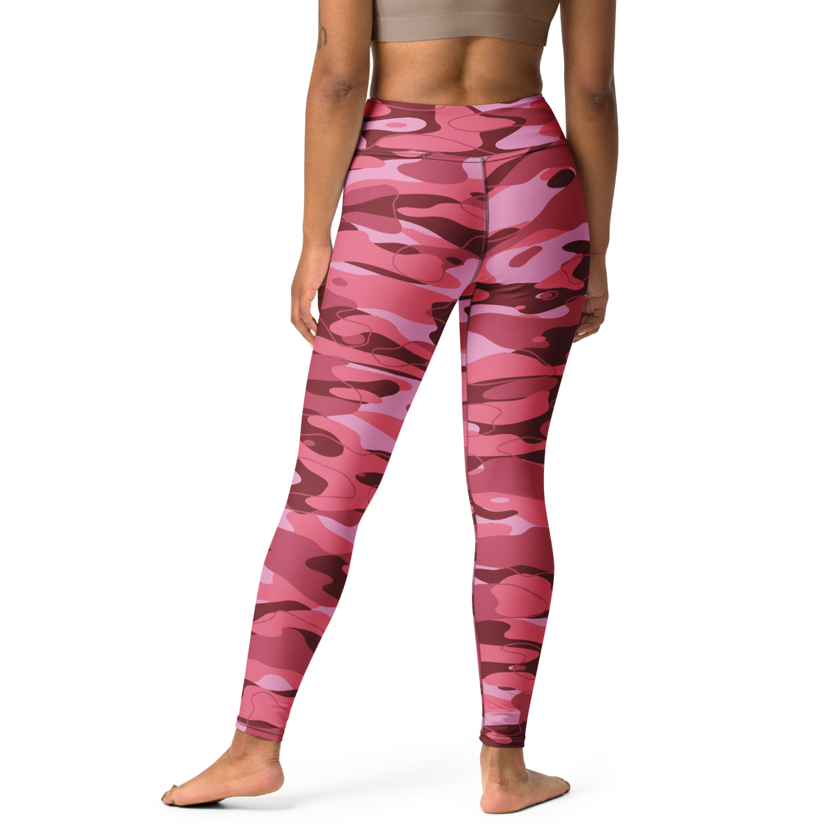 Tideway Deliciousness high-waisted yoga leggings, back view.