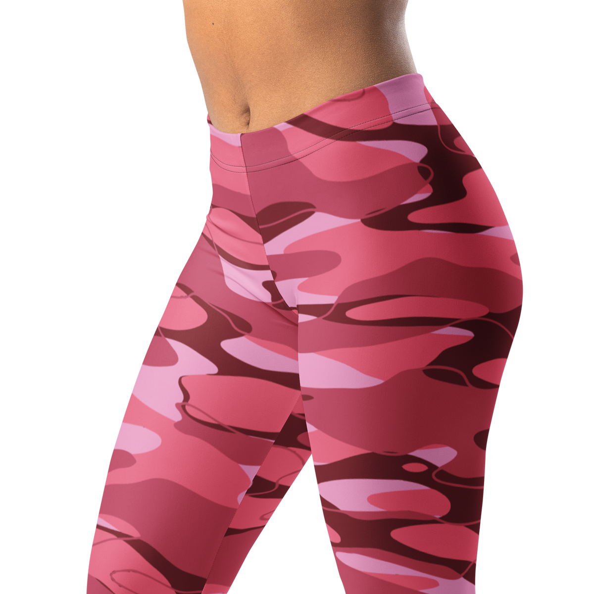 Tideway Deliciousness mid-rise comfort leggings, waistband and pattern detail.