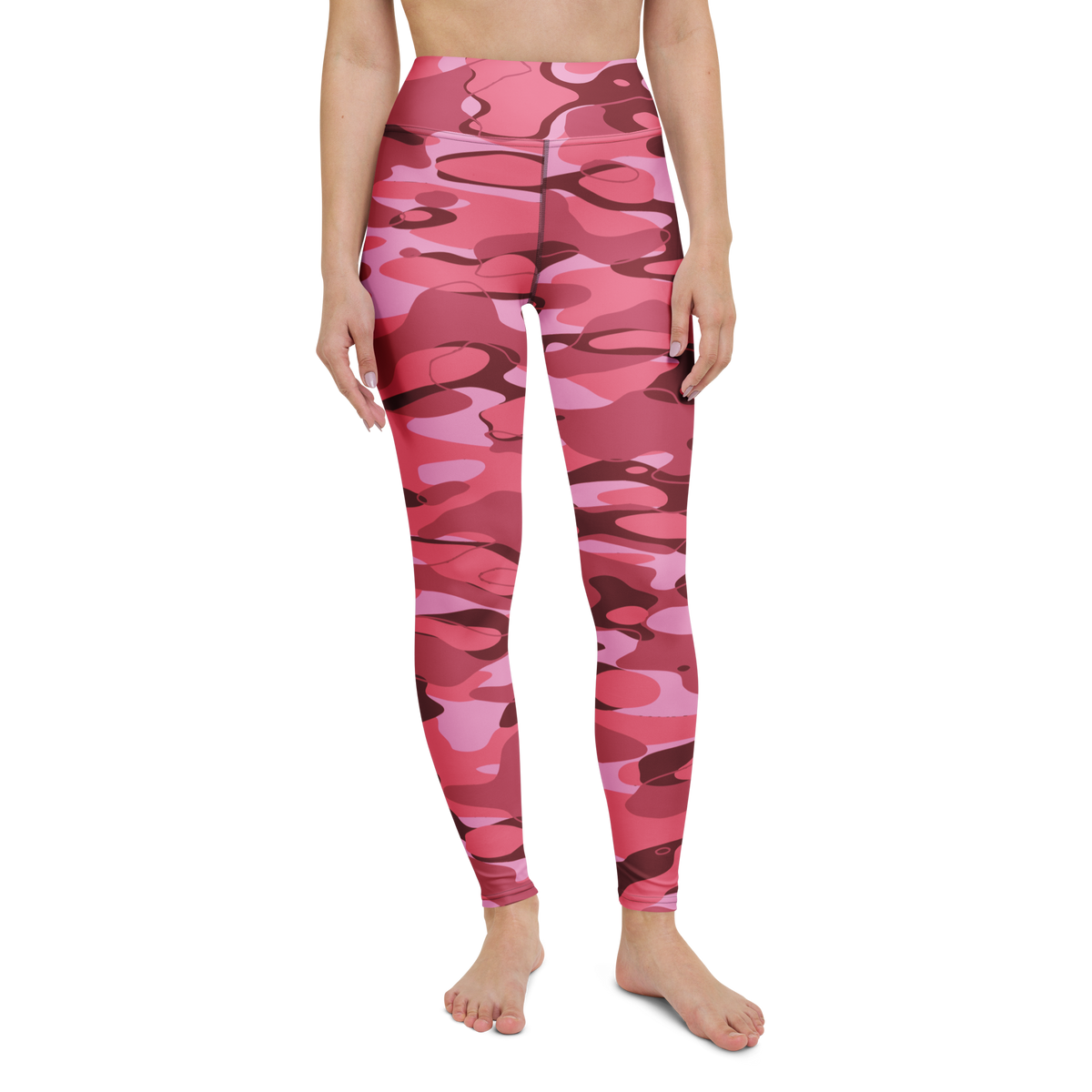 Tideway · Deliciousness high-waisted yoga leggings, straight front view, barefoot.