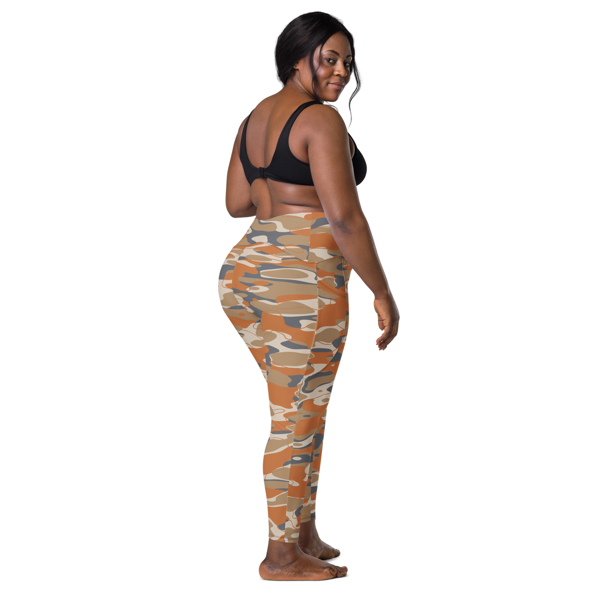 Tideway Fall & Autumn 1 high-waisted pocket leggings, larger-model back view.