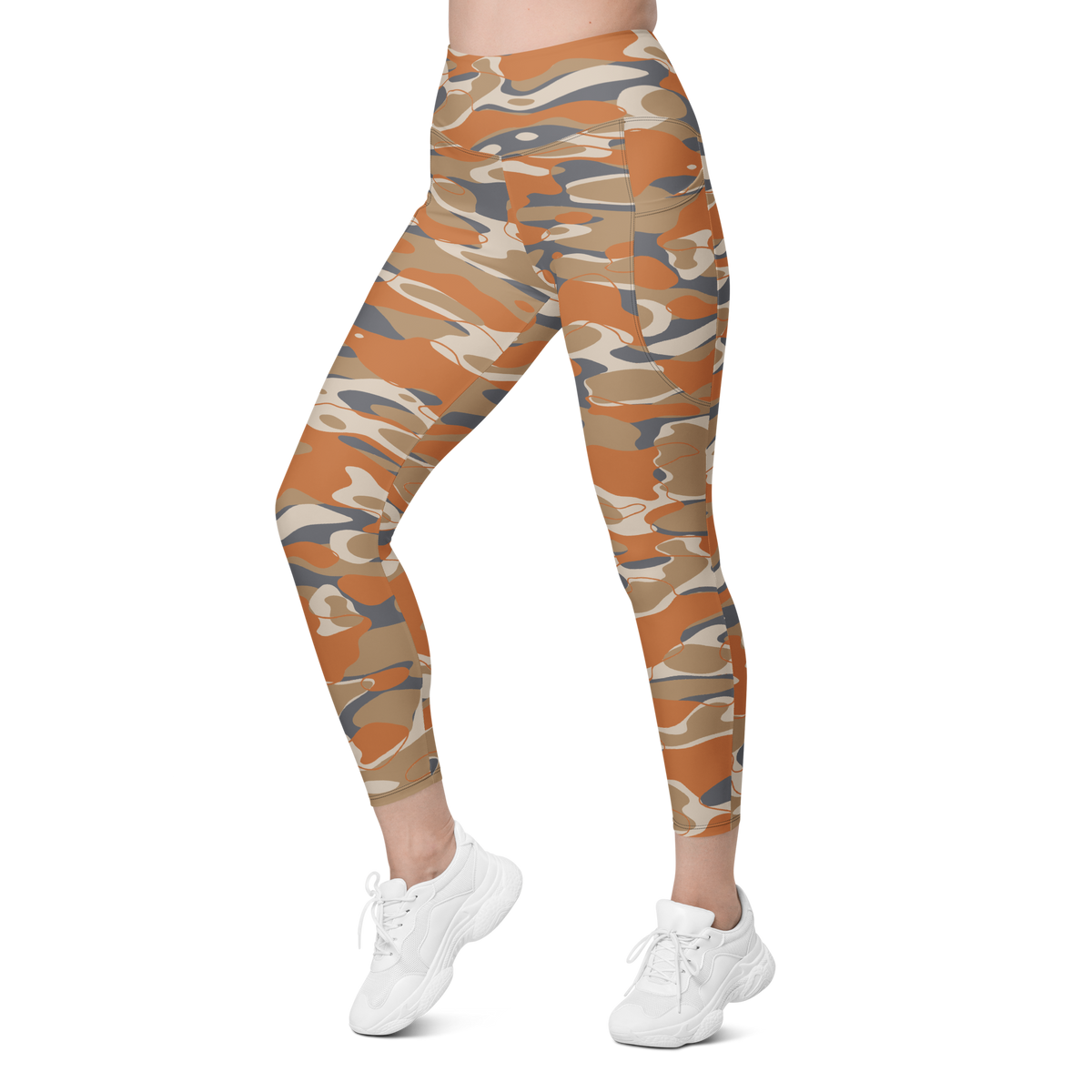Tideway Fall & Autumn 1 high-waisted pocket leggings, left-front view.