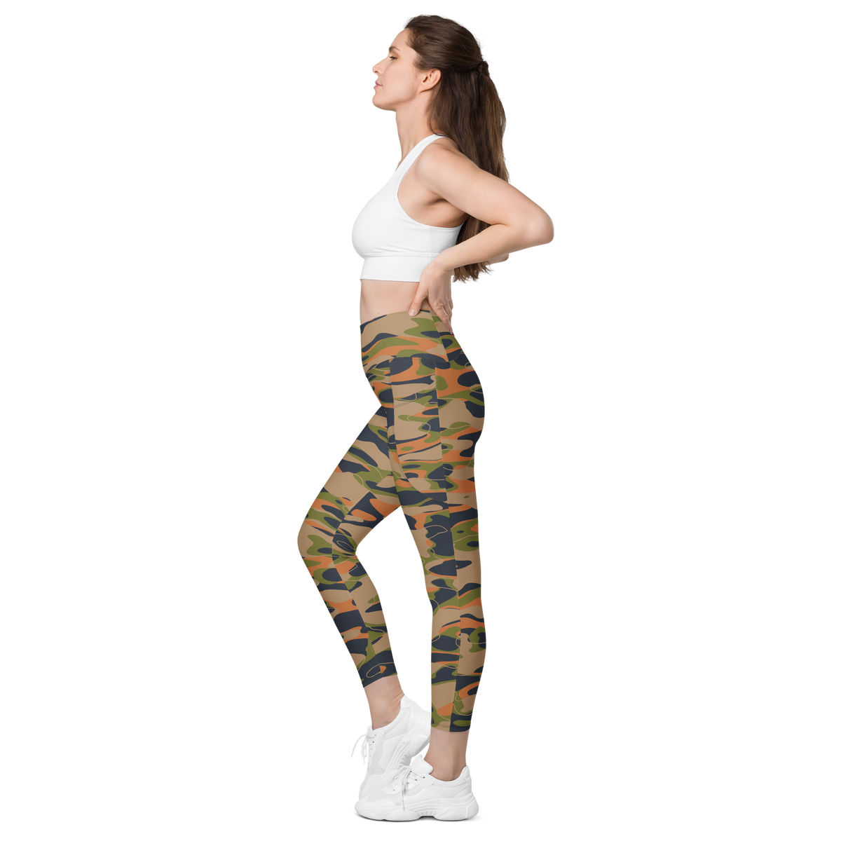 Tideway Fall & Autumn 2 high-waisted pocket leggings, pocket-in-use view.