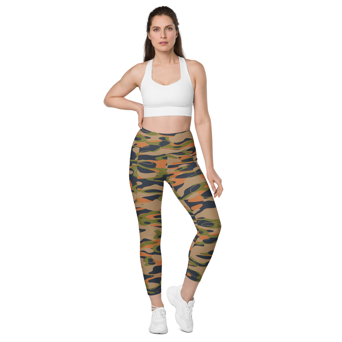 Tideway Fall & Autumn 2 high-waisted pocket leggings, straight-front view.