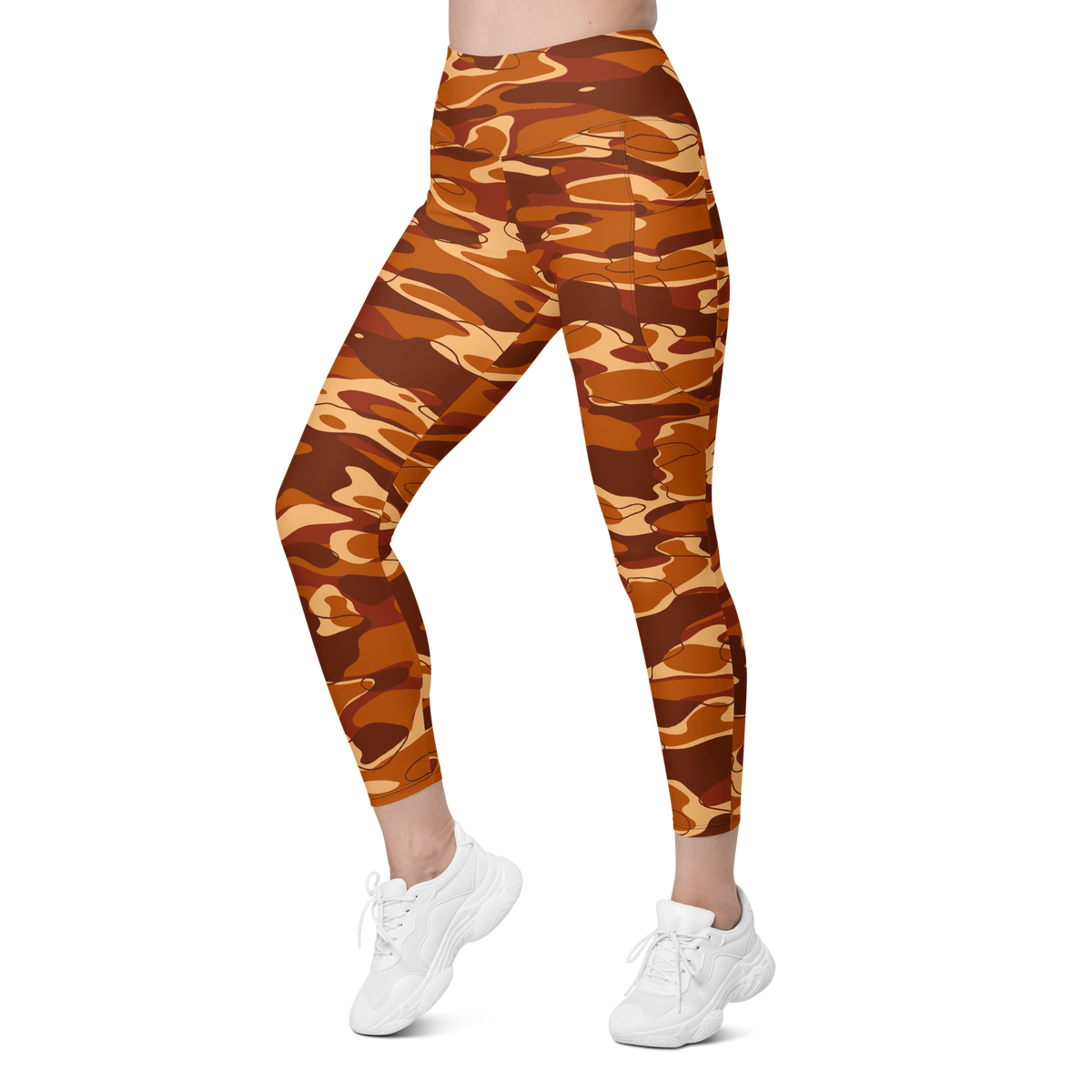 Tideway Fall & Autumn 3 high-waisted pocket leggings, left-front view.