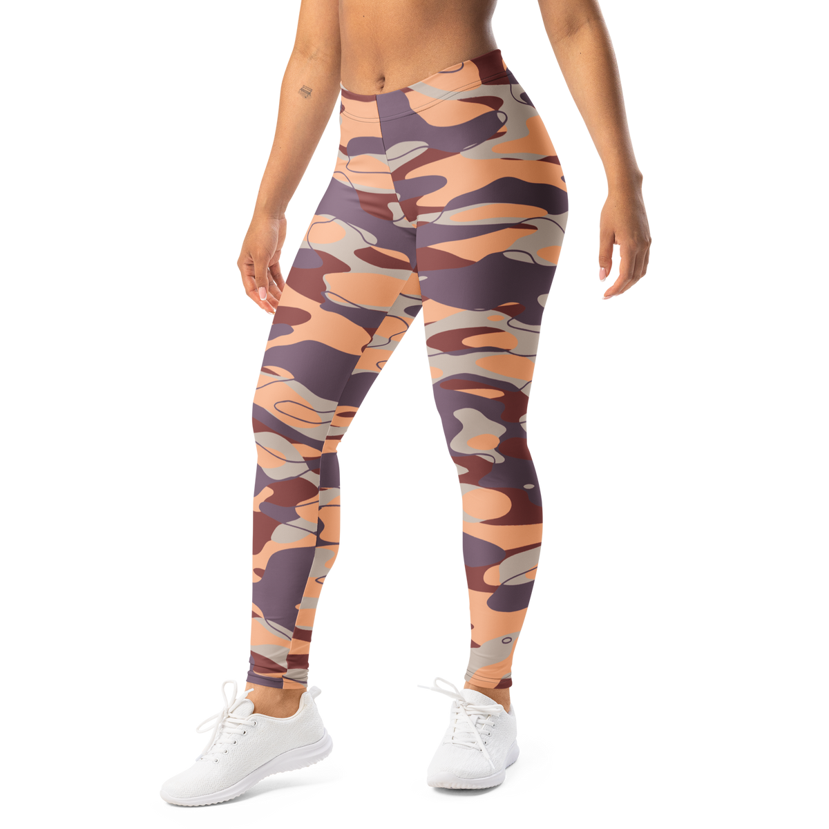 Tideway Libations comfort leggings, front view.