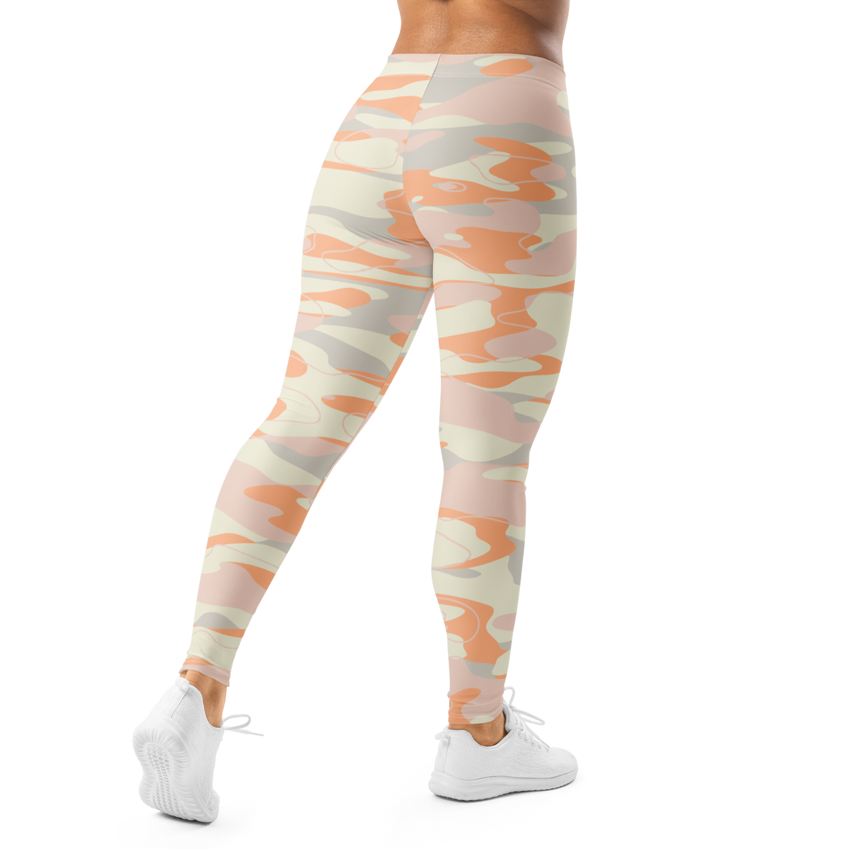 Tideway Peach Harmony mid-rise comfort leggings, back view.