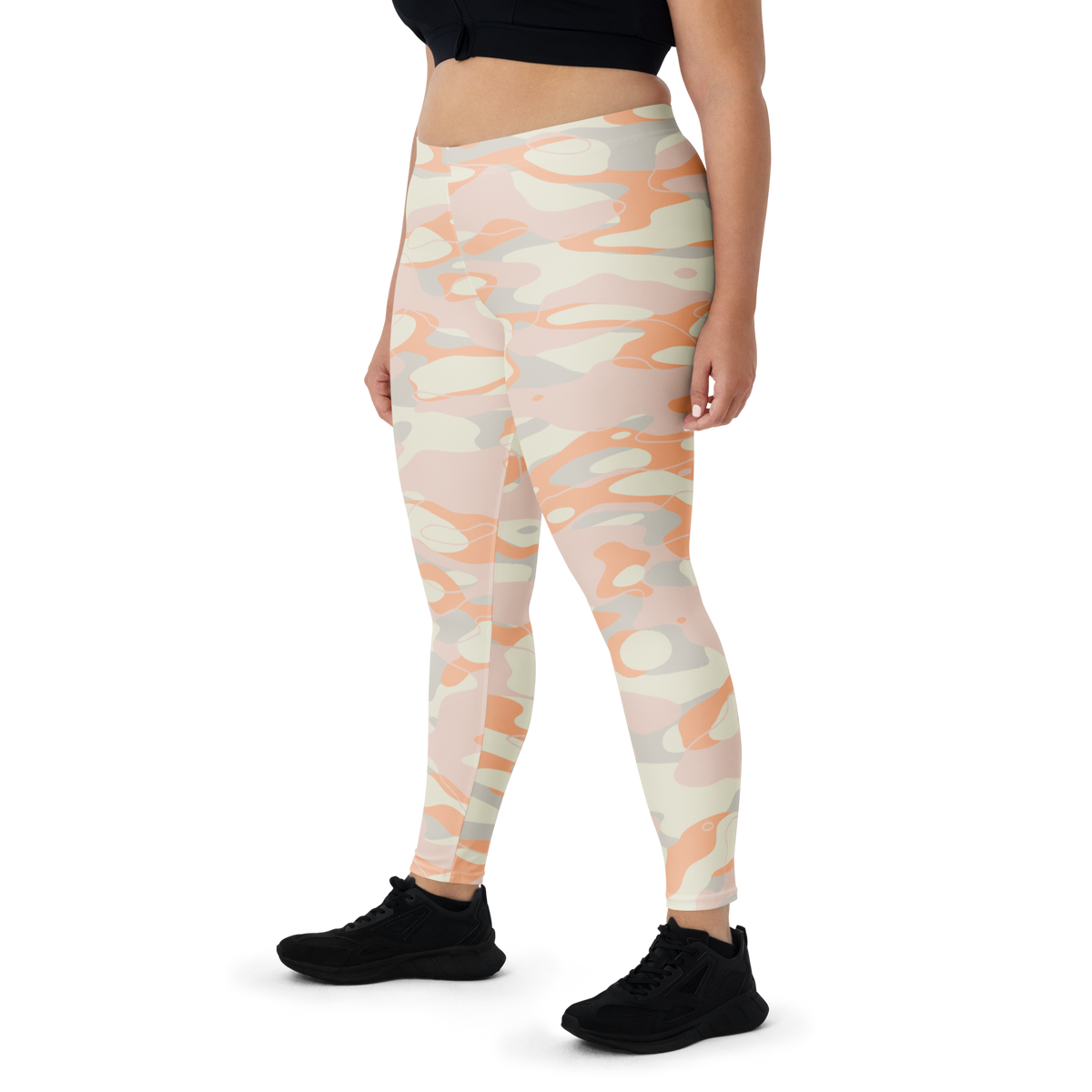 Tideway Peach Harmony mid-rise comfort leggings, oversize-fit front view.