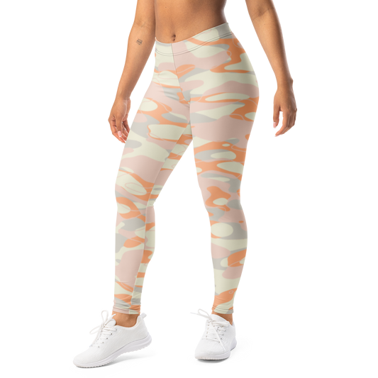 Tideway · Peach Harmony mid-rise everyday leggings, left-front view.