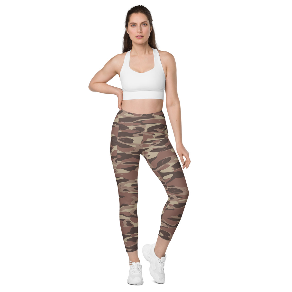 Tideway Relaxed Elegance 1 high-waisted pocket leggings, straight-front view.