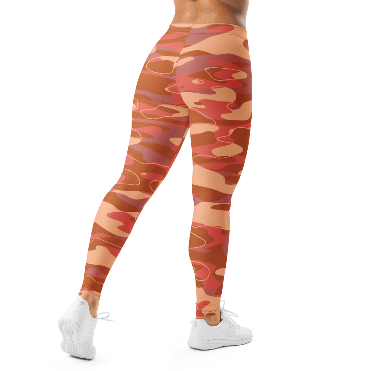 Tideway Warm Sunset mid-rise comfort leggings, back view.