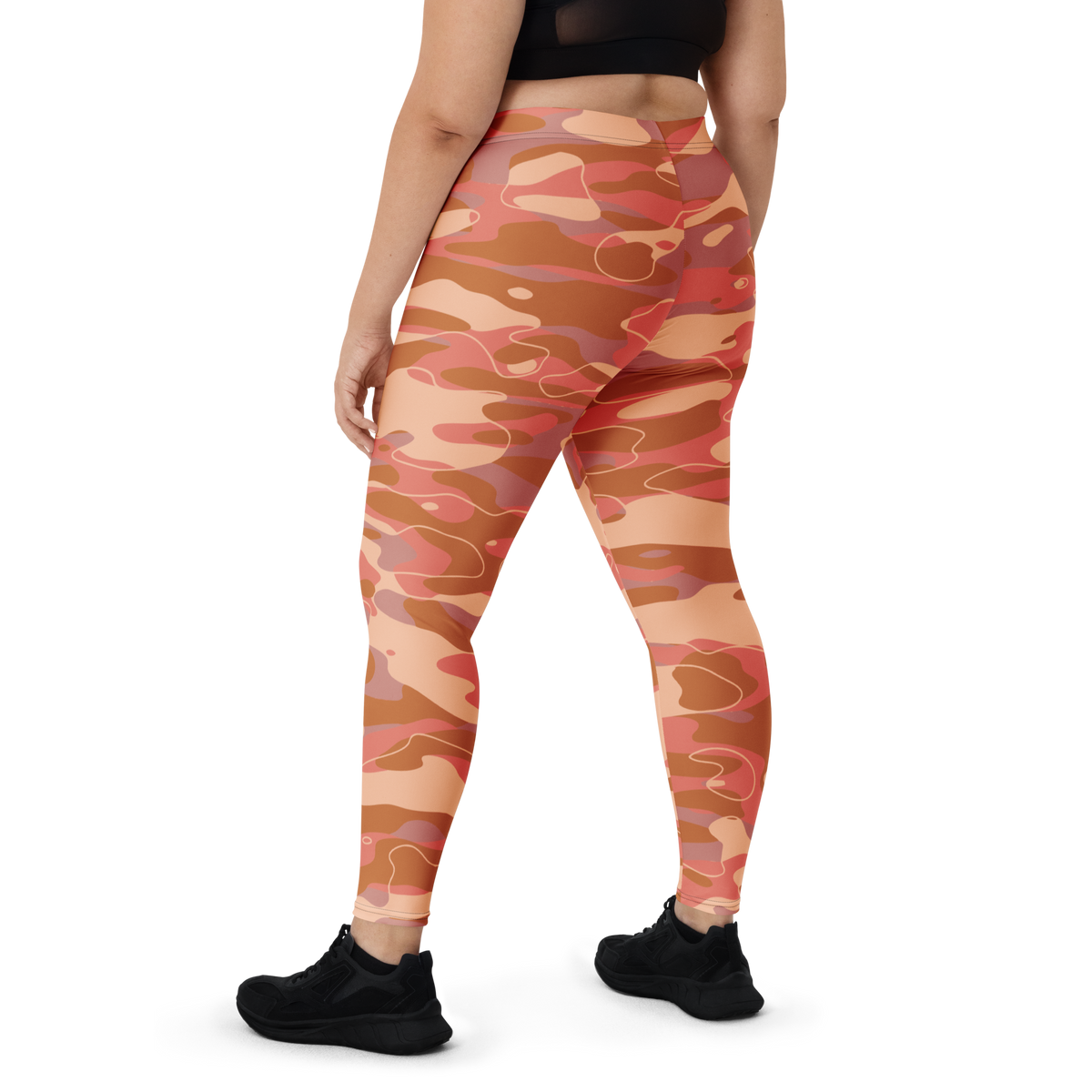 Tideway Warm Sunset mid-rise comfort leggings, oversize-fit back view.