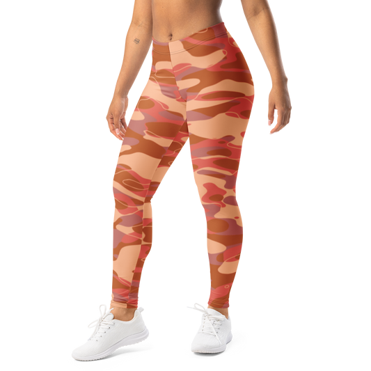 Tideway · Warm Sunset mid-rise everyday leggings, left-front view.