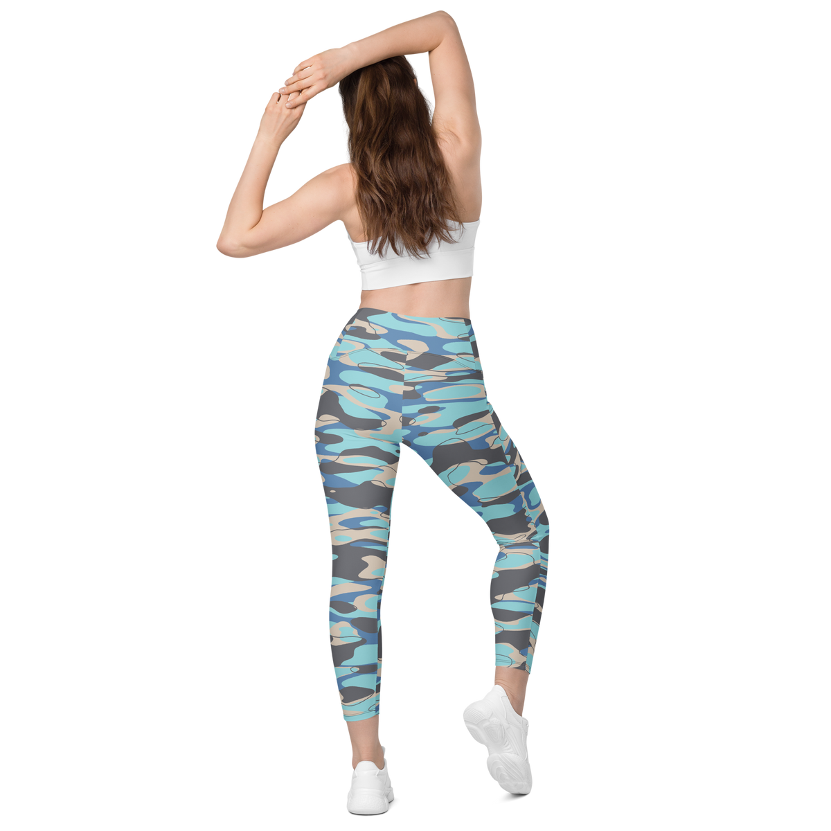 Tideway Winter high-waisted pocket leggings, back view.