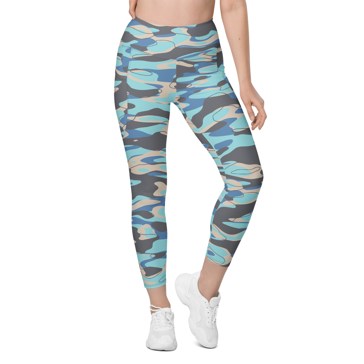 Tideway Winter high-waisted pocket leggings, front view.