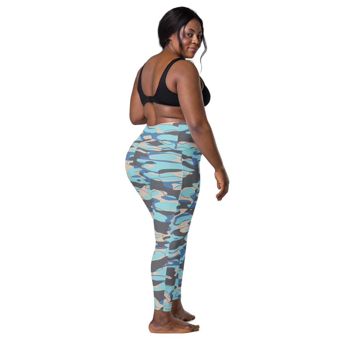 Tideway Winter high-waisted pocket leggings, larger-model back view.