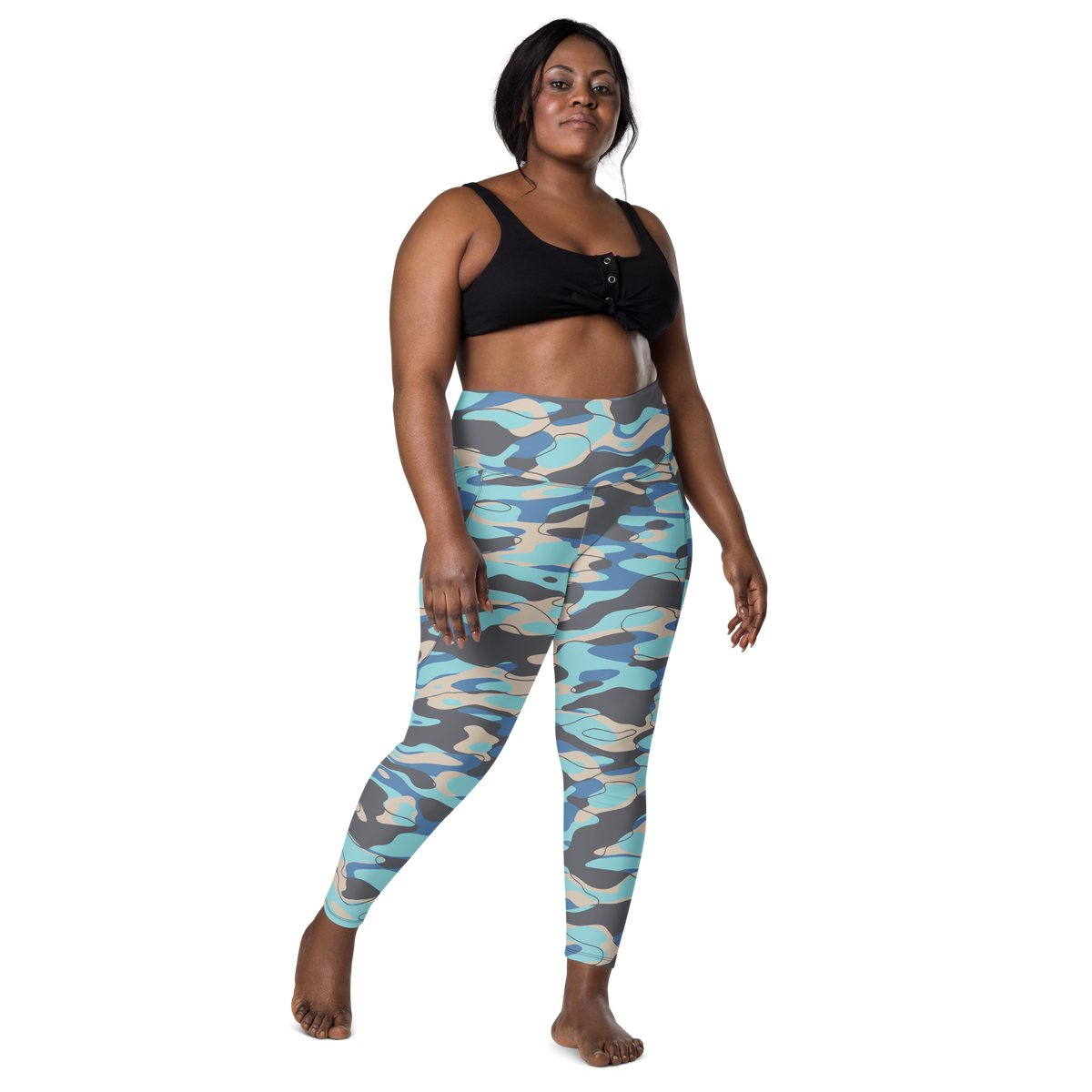 Tideway Winter high-waisted pocket leggings, larger-model front view.