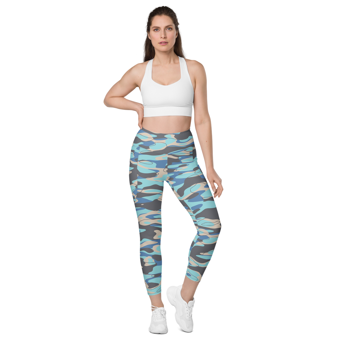 Tideway Winter high-waisted pocket leggings, straight-front view.