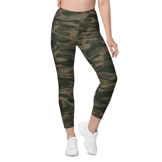Tideway Woodland high-waisted pocket leggings, front view.