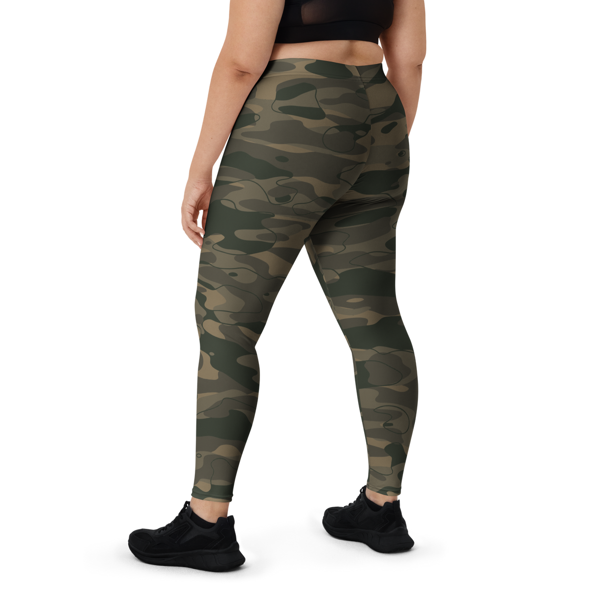 Tideway Woodland mid-rise comfort leggings, oversize-fit back view.