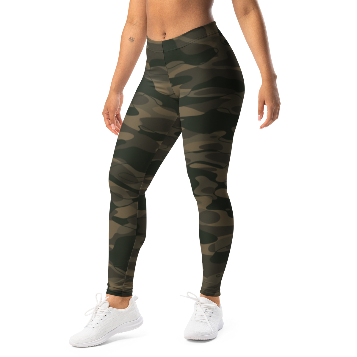 Tideway · Woodland mid-rise everyday leggings, left-front view.