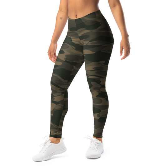 Tideway · Woodland mid-rise everyday leggings, left-front view.
